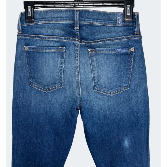 7 For All Mankind Womens Ankle Skinny Jeans Blue Denim Size 26 - Picture 8 of 15